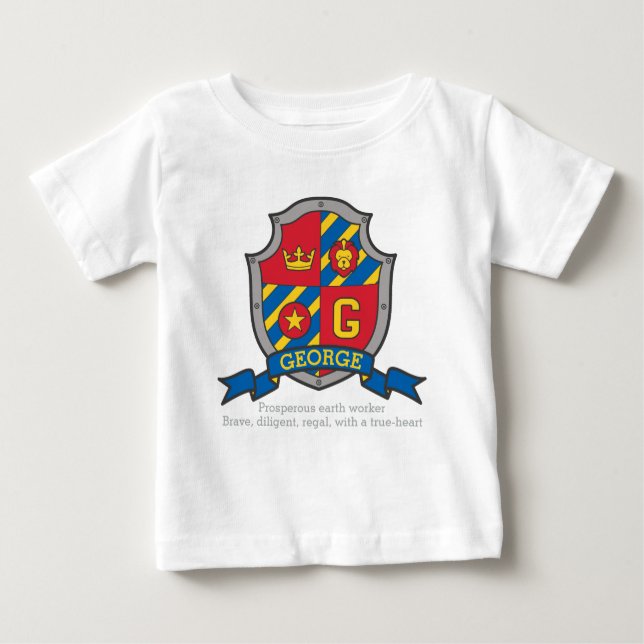 Camiseta De Bebé Nombre George que significa escudo de caballeros e (Anverso)