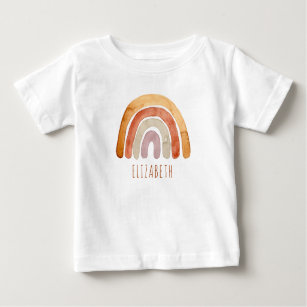 Camiseta De Bebé Nombre moderno del arco iris del Boho