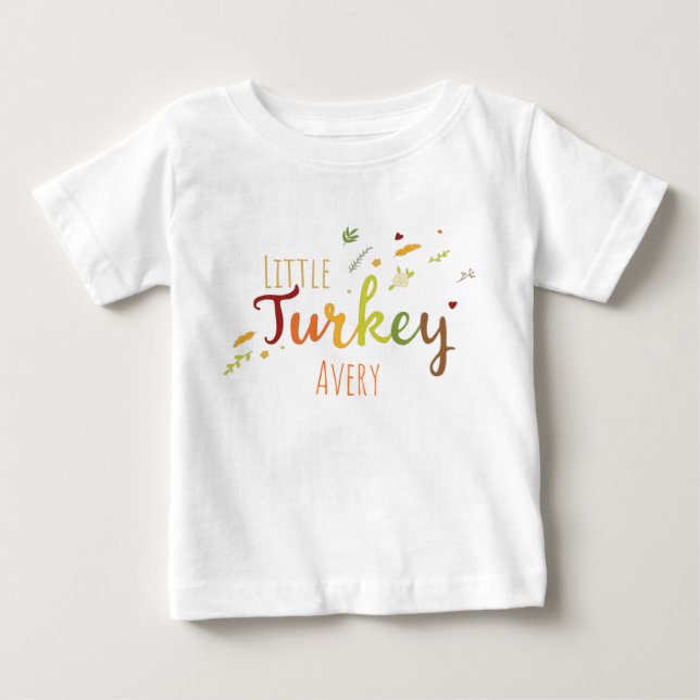 Camiseta De Bebé Nombre personalizable de la Pequeña Turquía de Acc (Anverso)