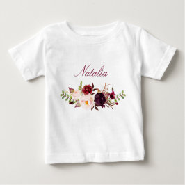 Camiseta De Bebé Nombre personalizado Bebé Chica acuarela Floral-8