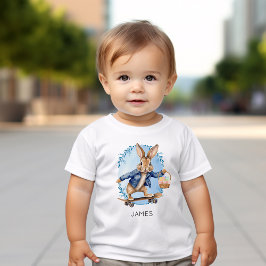 Camiseta De Bebé Nombre Personalizado Bono de Pascua Patineta