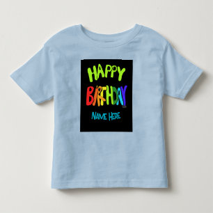 Camiseta De Bebé Nombre personalizado Brillante y Feliz Cumpleaños
