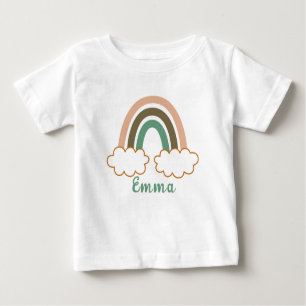 Camiseta De Bebé Nombre personalizado con el lujoso arcoiris boho