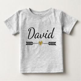 Camiseta De Bebé Nombre personalizado con flecha y corazón