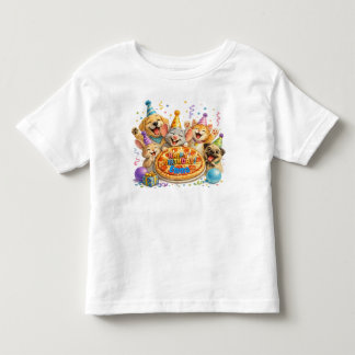 Camiseta De Bebé Nombre Personalizado Cumpleaños Pizza Fiesta Anima