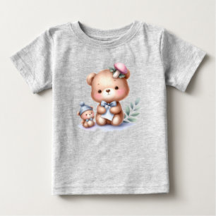 Camiseta De Bebé Nombre personalizado Cute Teddy Bear Animal Art