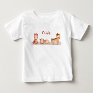 Camiseta De Bebé Nombre personalizado de animal de pequeña granja