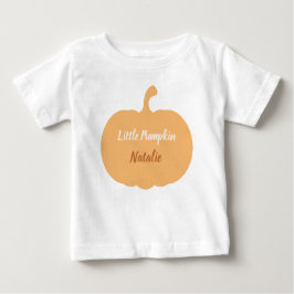 Camiseta De Bebé Nombre personalizado de calabaza pequeña otoñal