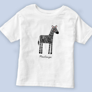 Camiseta De Bebé Nombre personalizado de Cebra Cuta