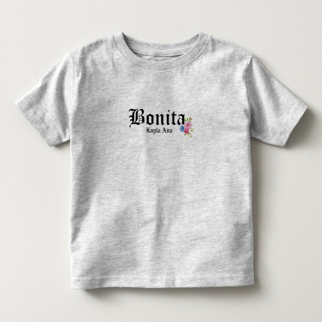 Camiseta De Bebé Nombre personalizado de Chicas de Bonitos Bonita (Anverso)