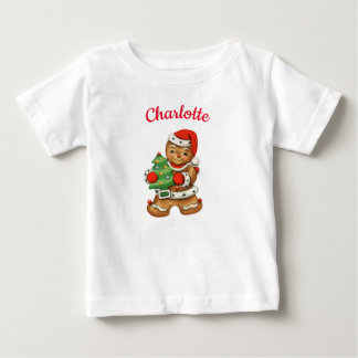 Camiseta De Bebé Nombre personalizado de Cute Gingerbread Cookie