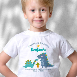 Camiseta De Bebé Nombre personalizado de dinosaurio cutáneo de niño
