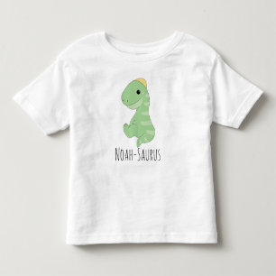 Camiseta De Bebé Nombre personalizado de dinosaurio verde lindo - S