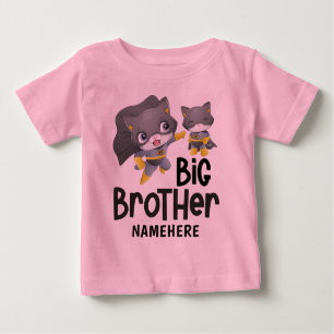 Camiseta De Bebé Nombre personalizado de Ilustracion de gato de sup