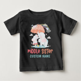 Camiseta De Bebé Nombre personalizado de la hermana central de los