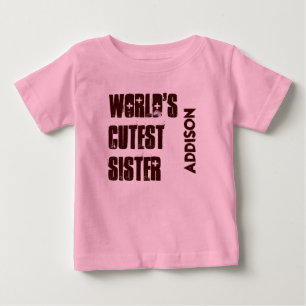Camiseta De Bebé Nombre personalizado de la HERMANA más Cuidadosa d