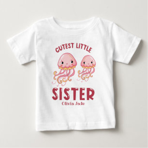 Camiseta De Bebé Nombre personalizado de la hermana pequeña