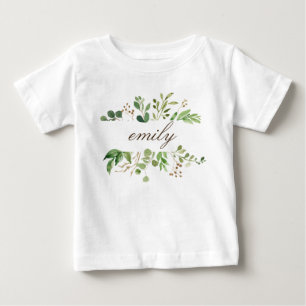 Camiseta De Bebé Nombre personalizado de la vegetación bebé