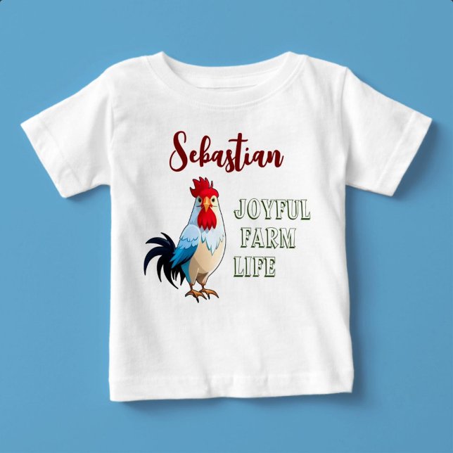 Camiseta De Bebé Nombre personalizado de la vida útil de la granja (Joyful Farm Life)