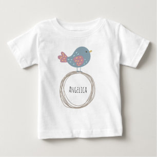 Camiseta De Bebé Nombre personalizado de pájaro