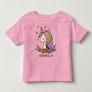 Camiseta De Bebé Nombre Personalizado De Unicorn Cute Whimsical Gir