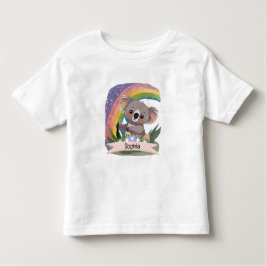 Camiseta De Bebé Nombre personalizado del bebé de Koala Arcoiris