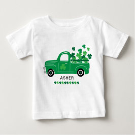 Camiseta De Bebé Nombre personalizado del camión de Shamrock del Dí