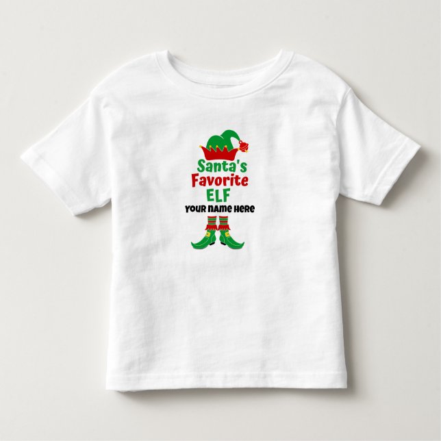Camiseta De Bebé Nombre personalizado del elfo favorito de Santa (Anverso)