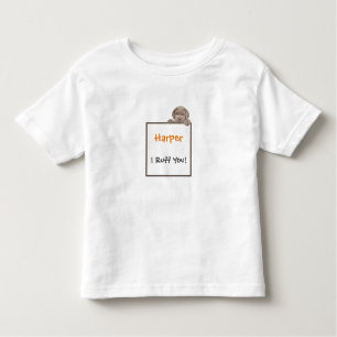 Camiseta De Bebé Nombre personalizado del marco adorable del perro