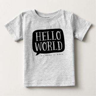 Camiseta De Bebé Nombre personalizado del mundo del saludo negro