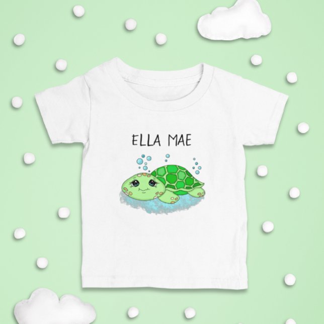 Camiseta De Bebé Nombre personalizado del Personalizado de tortuga (Subido por el creador)