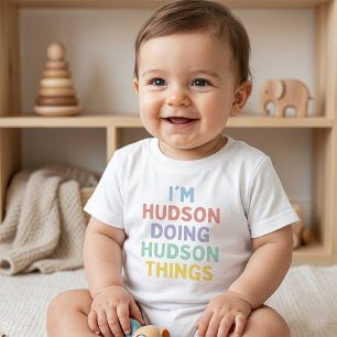 Camiseta De Bebé Nombre Personalizado Divertido Haciendo Cosas