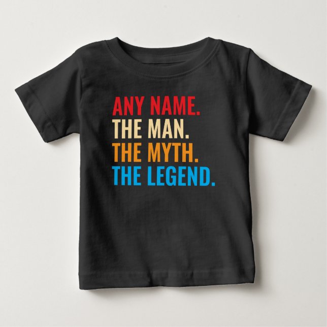 Camiseta De Bebé Nombre personalizado El hombre El mito La leyenda  (Anverso)