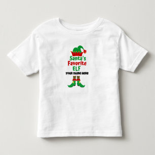 Camiseta De Bebé Nombre Personalizado Elfo Favorito de Santa