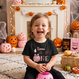 Camiseta De Bebé Nombre personalizado es un Pinkoween lindo y espel