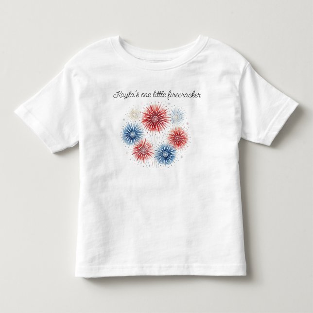 Camiseta De Bebé Nombre Personalizado Firecracker  (Anverso)