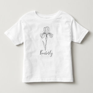 Camiseta De Bebé Nombre personalizado Flor de nacimiento de febrero