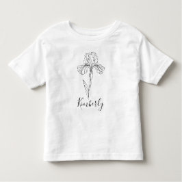 Camiseta De Bebé Nombre personalizado flor de nacimiento de iris de