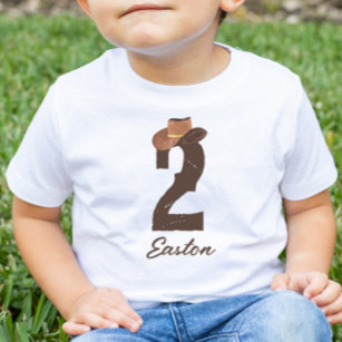 Camiseta De Bebé Nombre personalizado Gorra de Cowboy 2 Segundo cum