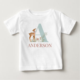 Camiseta De Bebé Nombre Personalizado Letra Inicial A Bebé Camiseta