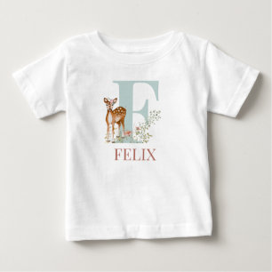 Camiseta De Bebé Nombre personalizado Letra inicial F
