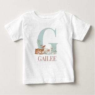 Camiseta De Bebé Nombre personalizado Letra inicial G