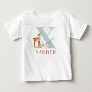 Camiseta De Bebé Nombre personalizado Letra inicial X