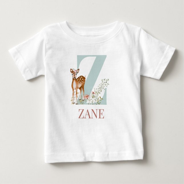 Camiseta De Bebé Nombre personalizado Letra inicial Z (Anverso)