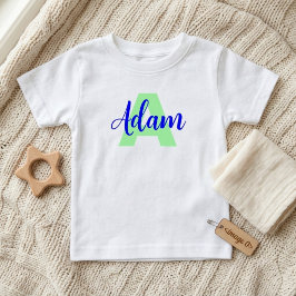 Camiseta De Bebé Nombre personalizado + Monograma (Regalo adorable)