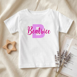 Camiseta De Bebé Nombre personalizado + monograma (regalo de niña l
