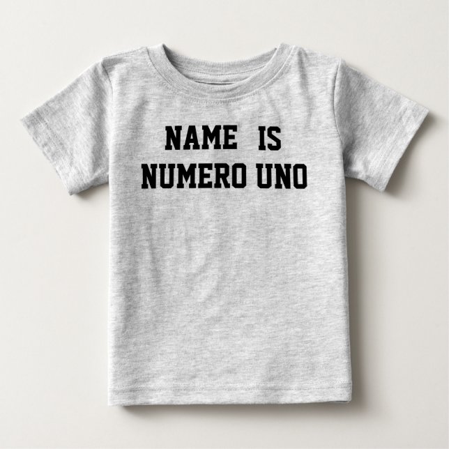 Camiseta De Bebé Nombre personalizado Numero Uno (Anverso)