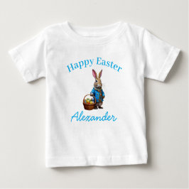 Camiseta De Bebé Nombre Personalizado Peter Easter Egg Basket