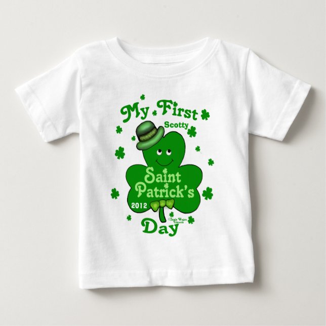 Camiseta De Bebé Nombre personalizado Primer Día del Niño (Anverso)