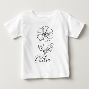 Camiseta De Bebé Nombre personalizado prímula de febrero Flor de na